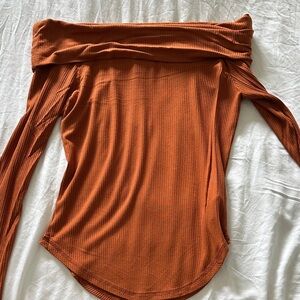 Forever 21 Rust Ribbed Knit Top